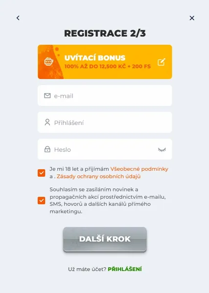 BetRiot - Registraci