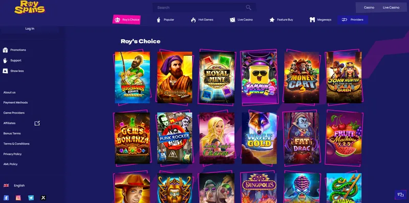 Royspins Online Casino - Games