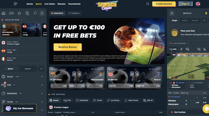 Snatch-casino-sport game