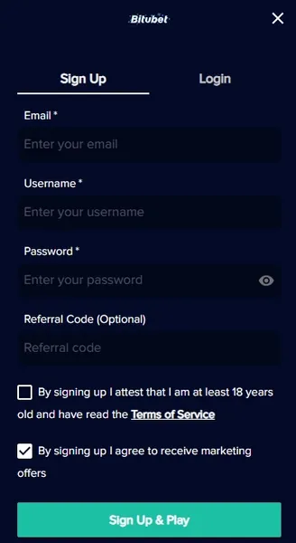 Bitubet - Registration