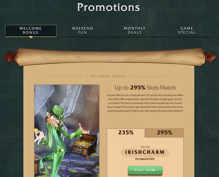 Irish Luck Casino - Bonuses