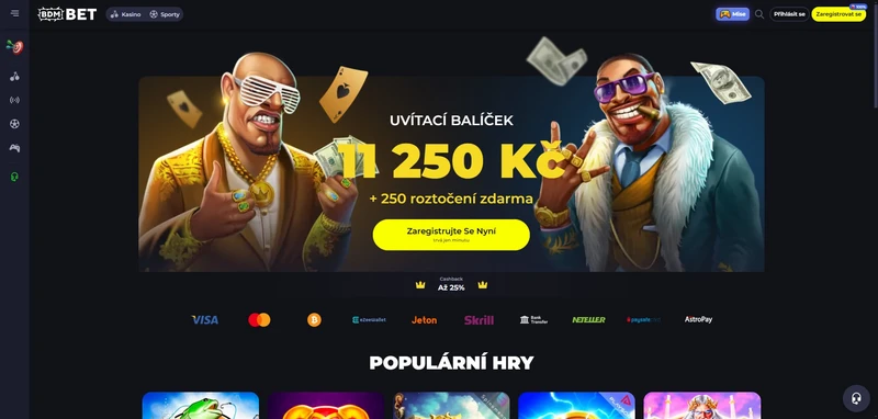 Přehled oficiálního webu BDM bet Casino