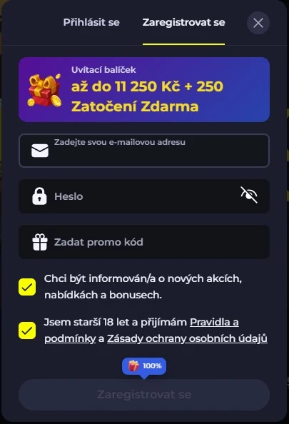 Registrace a přihlášení do BDMBet Casino